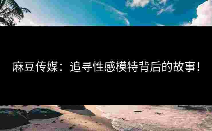 麻豆传媒：追寻性感模特背后的故事！