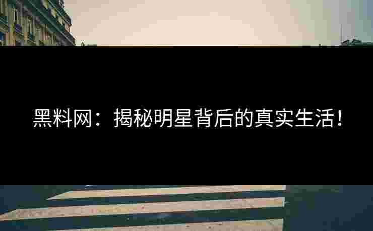 黑料网：揭秘明星背后的真实生活！