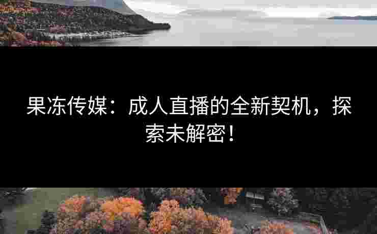 果冻传媒：成人直播的全新契机，探索未解密！